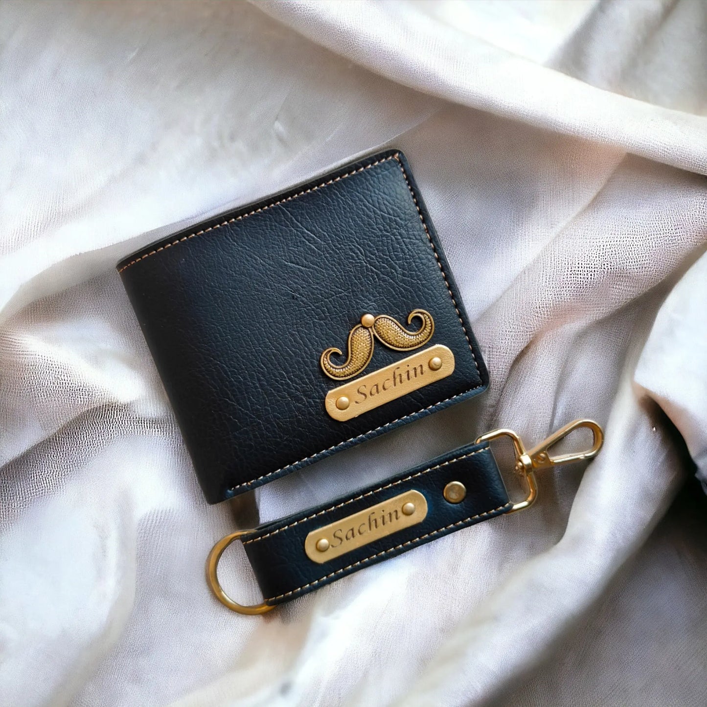 Personalised Men's Wallet and Keychain