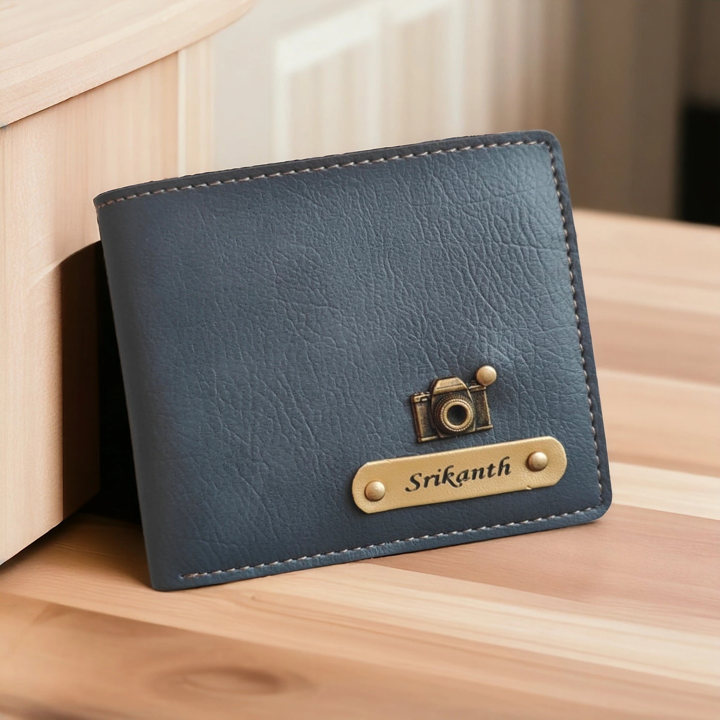 Personalised Men's Wallet & Metal (Steel) Keychain