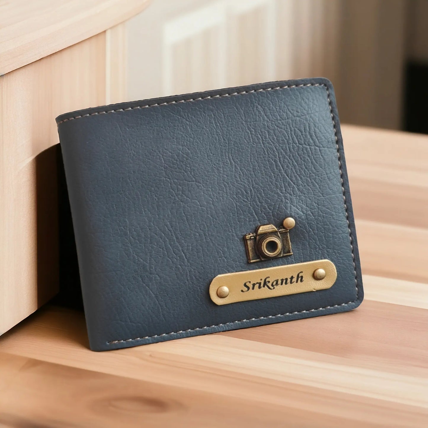 Personalised Men's Wallet, Metal Keychain & Premium Pen