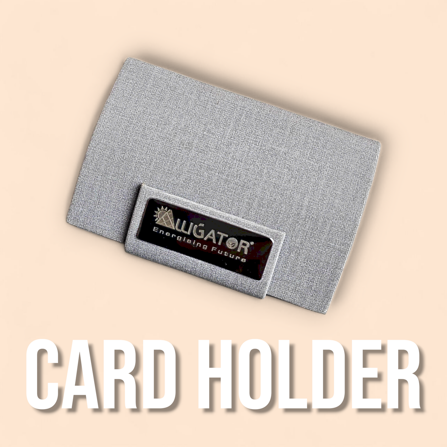 Personalized Card Holder - Fabric Finish (Grey)