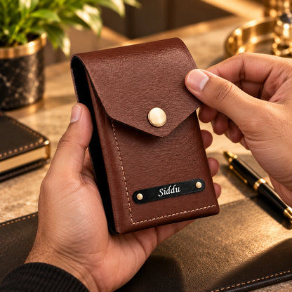 Men's Personalized Slim Vegan Leather Wallet | Quick Access Card Holder
