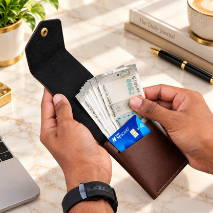 Men's Personalized Slim Vegan Leather Wallet | Quick Access Card Holder