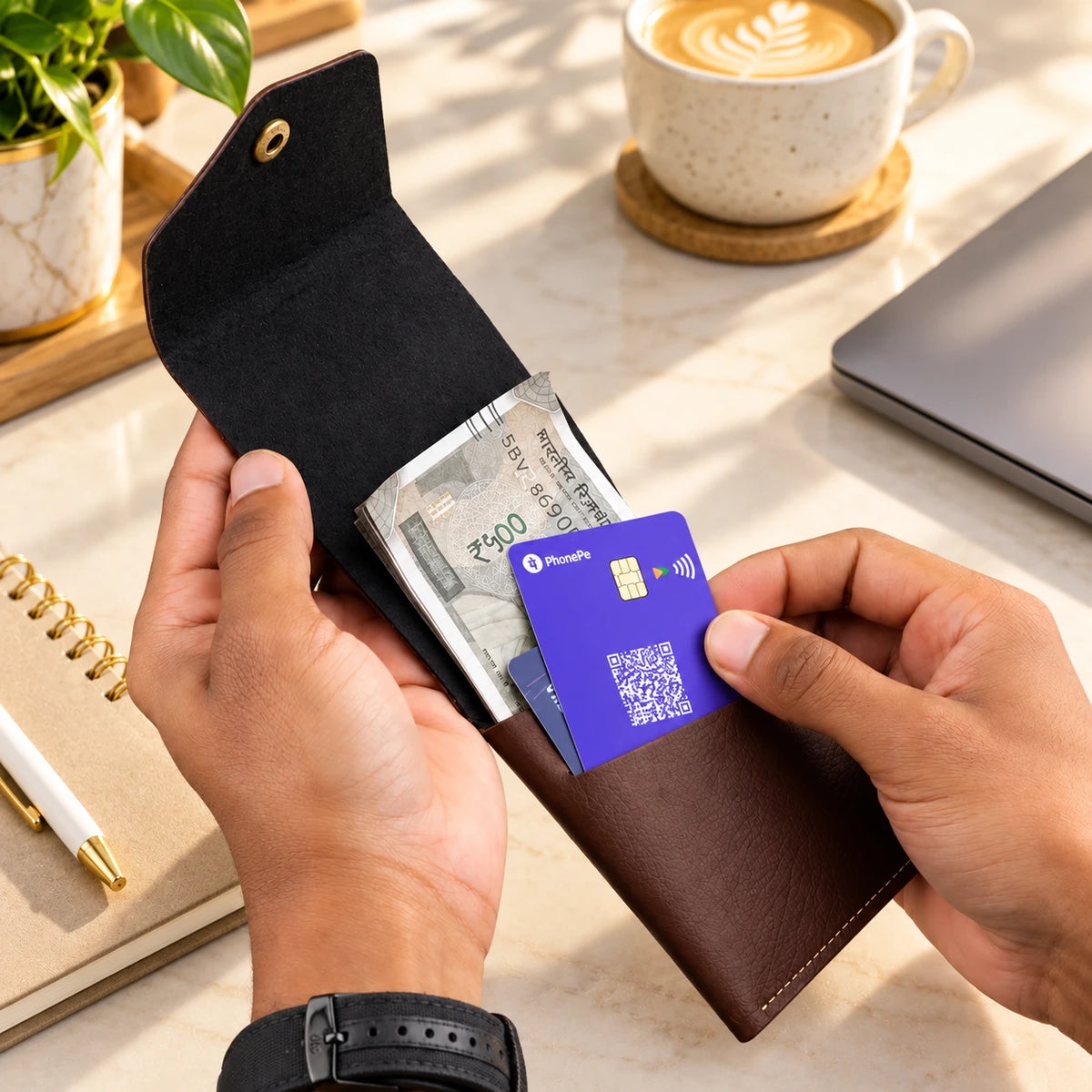 Men's Personalized Slim Vegan Leather Wallet | Quick Access Card Holder
