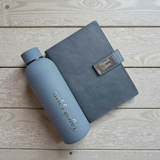 Personalized Name Engraved Bottle & Diary