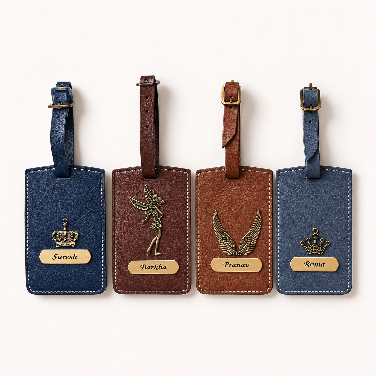 Personalized Vegan Leather Travel Combo – Passport Cover, Luggage Tag & Keychain