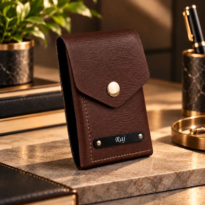 Men's Personalized Slim Vegan Leather Wallet | Quick Access Card Holder
