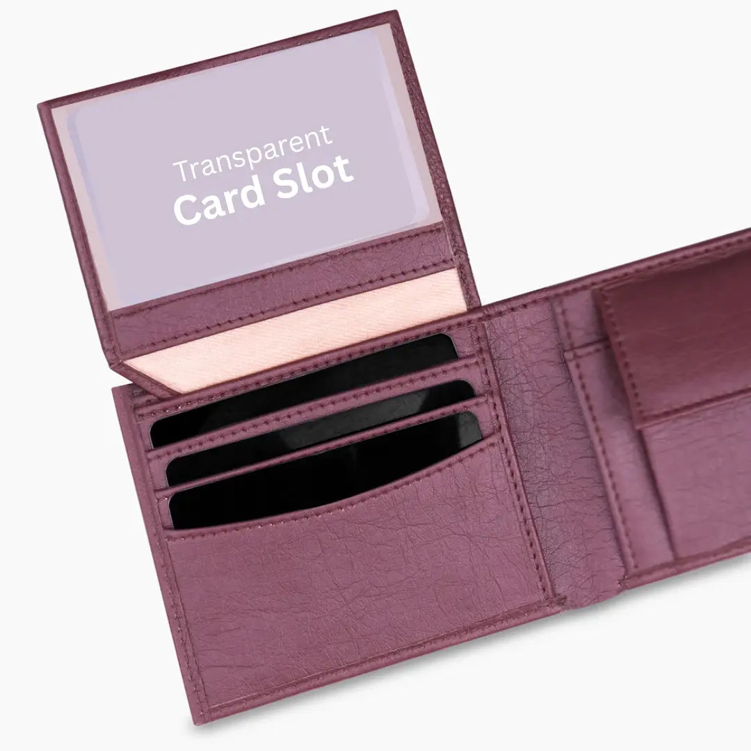 Premium Quality Textured Men's Wallet With Name & Charm