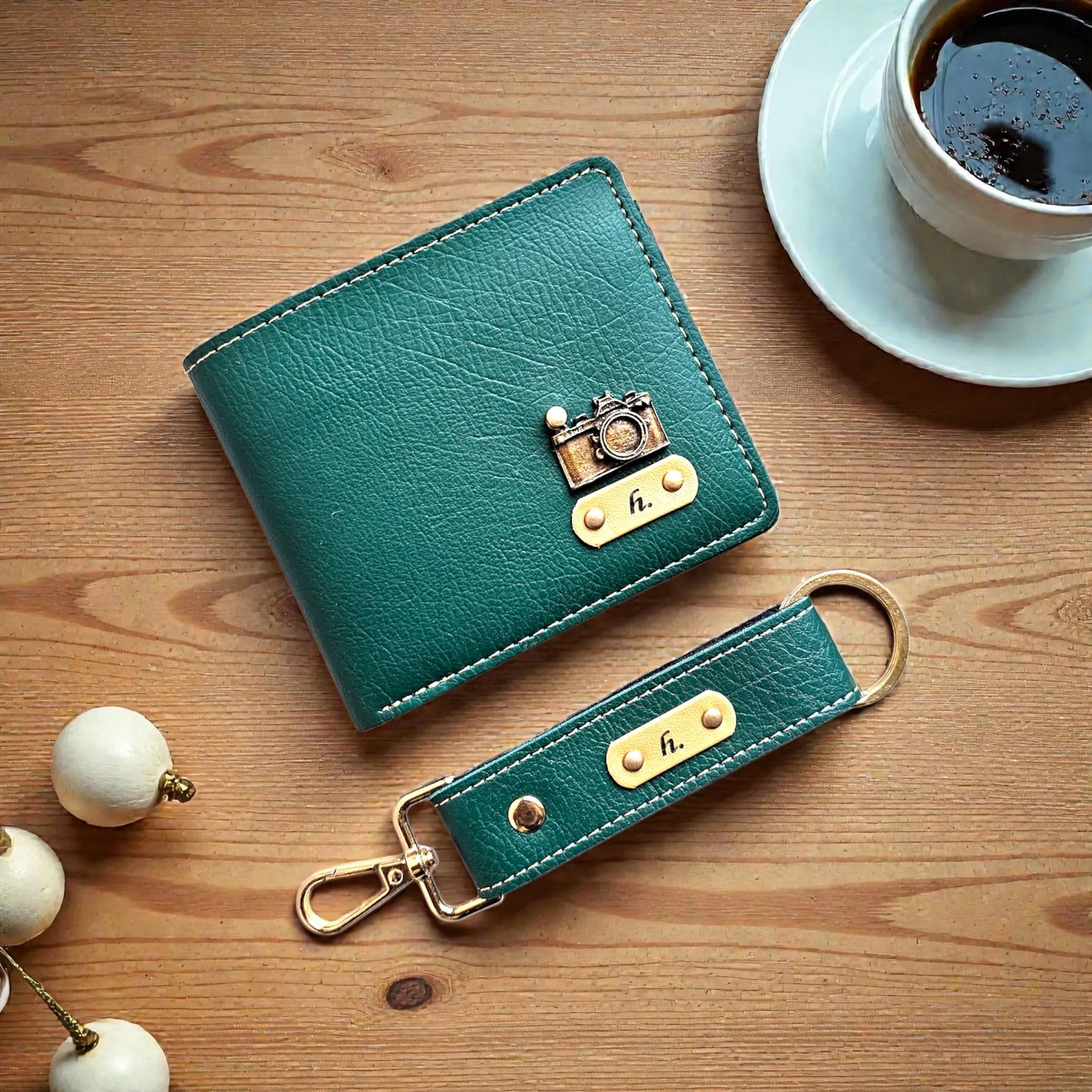 Personalised Men's Wallet and Keychain