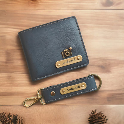 Personalised Men's Wallet and Keychain
