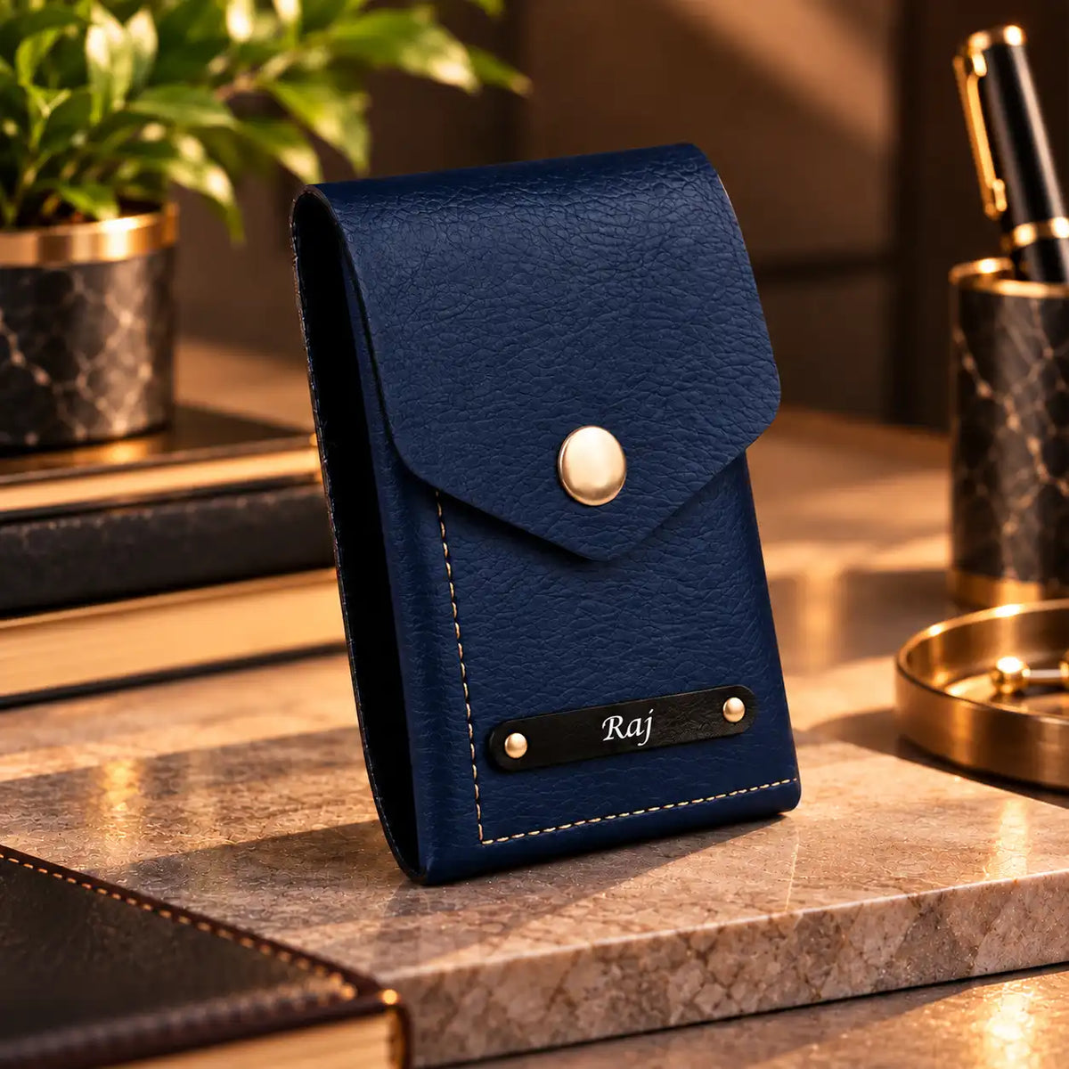 Men's Personalized Slim Vegan Leather Wallet | Quick Access Card Holder