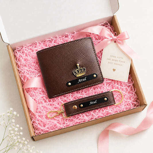 Personalised Men's Wallet and Keychain