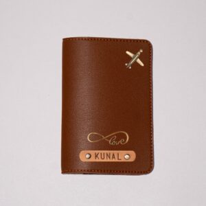 Personalized Tan Passport cover
